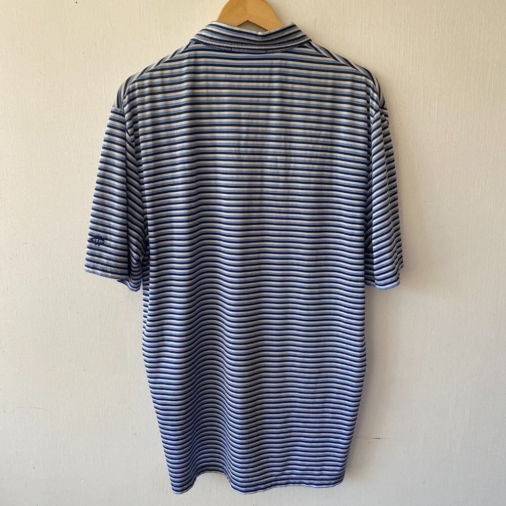 Ralph Lauren X Polo Shirt Mens XL Blue Striped Short Sleeve Collared Preppy Golf - Picture 6 of 6